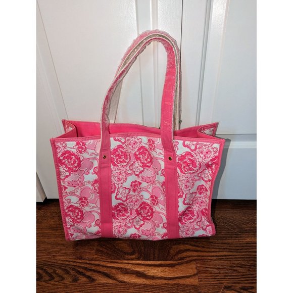 NWT Lilly Pulitzer Pink Phi Mu Patterned Bundle - Tote, Makeup Bag, Scarf - Picture 12 of 15